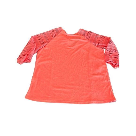 Kaktus Plus Solid 3/4 Sleeve With Mesh Sleeves Coral size L - Picture 5 of 10